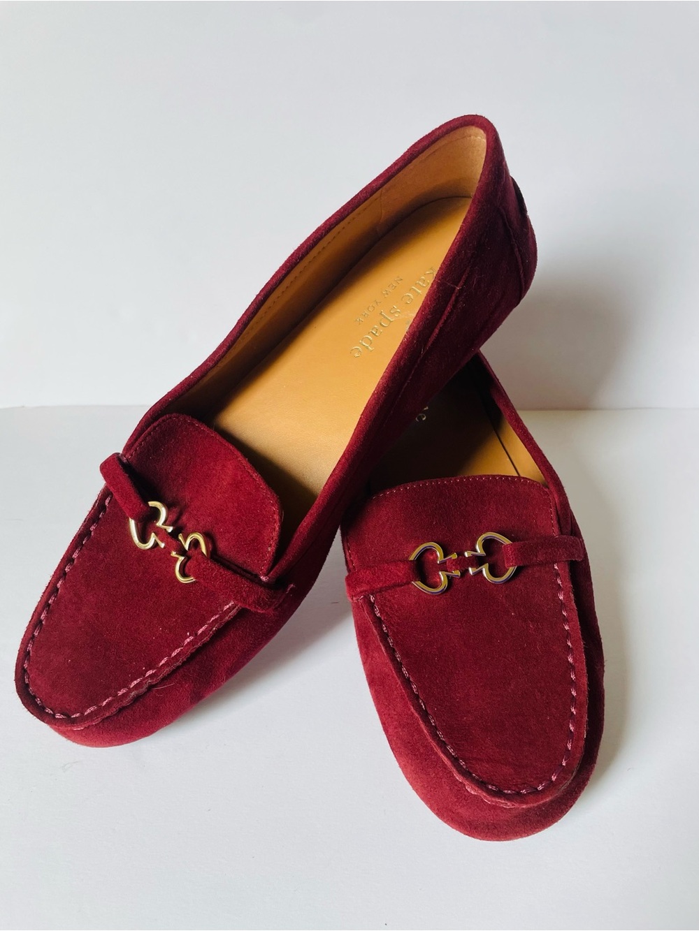 Kate Spade Bernice Burgundy Suede Old Money Moccasin Loafers Flats Comfort  8 B